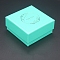 Kraft Paper Boxes, Jewerly Boxes, Square, Turquoise, 7.5x7.5x3.5cm