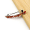 Alloy Hair Barrettes, with Carnelian, Hair Accessories for Women & Girls, Platinum, 80x15mm