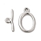 Non-Tarnish 304 Stainless Steel Toggle Clasps, Oval, Stainless Steel Color, Oval: 21.5x14x2mm, Hole: 2mm, 13.5x9mm inner diameter, Bar: 19x7x2mm, hole: 2.5mm