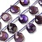 Natural Amethyst Beads Strands, Top Drilled, Teardrop, Faceted, 15x13x5mm, Hole: 0.8mm, about 24pcs/strand, 15.35''~16.14''(39~41cm)