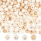 GOMAKERER 200Pcs 4 Styles Printed Wood Beads, Round with Smiling Face Pattern, Undyed, Beige, 11.5~12x10.5~11mm, Hole: 2.9~3mm, 50pcs/style