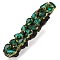 Alloy Rhinestone Alligator Hair Clips, Hair Accessories for Women & Girls, Olivine, 70x15mm