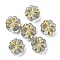 Plating Transparent Acrylic Beads, Golden Metal Enlaced, Flower, Light Steel Blue, 13x5mm, Hole: 3mm, 700pcs/500g