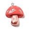 Resin Pendants, Mushroom, Salmon, 31.5x24.5x8.5mm, Hole: 2mm,