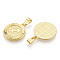 Brass Pendants, Twelve Constellations, Flat Round, Real 18K Gold Plated, 24x20.5x2mm, Hole: 3.5x7mm