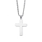 Non-Tarnish 201 Stainless Steel Pendant Necklaces for Man, Cross, Stainless Steel Color, 23.50 inch(59.7cm), Cross: 38.5x25x1.3mm