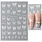 Paper Nail Art Stickers, Self-Adhesive Nail Design Art, for Nail Toenails Tips Decorations, Butterfly, Clear AB, 9.6x6.5x0.1cm