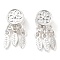 Alloy Tassel Pendants, Flat Round with Flower Leaf, Silver, 20x9x6mm, Hole: 3mm