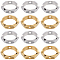 SUNNYCLUE 60Pcs 2 Colors Brass Bead Frames, Long-Lasting Plated, Hexagon, Mixed Color, 8~9x2mm, Hole: 1mm, Inner Diameter: 6.5mm, 30pcs/color