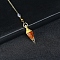 Resin Cone Dowsing Pendulums, Natural Red Jasper Chip inside and Metal Findings Charm, 380mm