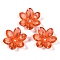 Transparent Acrylic Beads, Flower, Orange Red, 23.5x21x6.5mm, Hole: 2mm, 462pcs/500g