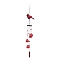 Resin Birds & Metal Bell & Wooden Feather Hanging Wind Chime Decor, for Home Hanging Ornaments, Red, 830mm