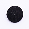 Cloth Shank Buttons, with Zinc Alloy Finding, Flat Round, for Overcoat Garment Accessories, Platinum, Black, 14x7mm, Hole: 2x2mm