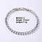 Brass Rhinestone Horse Eye Link Bracelets for Women, Platinum 7-1/2 inch(19cm)