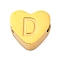 Ion Plating(IP) Tarnish Resistant 304 Stainless Steel Beads, Heart with Letter, Golden, Letter D, 7x8x3mm, Hole: 2mm