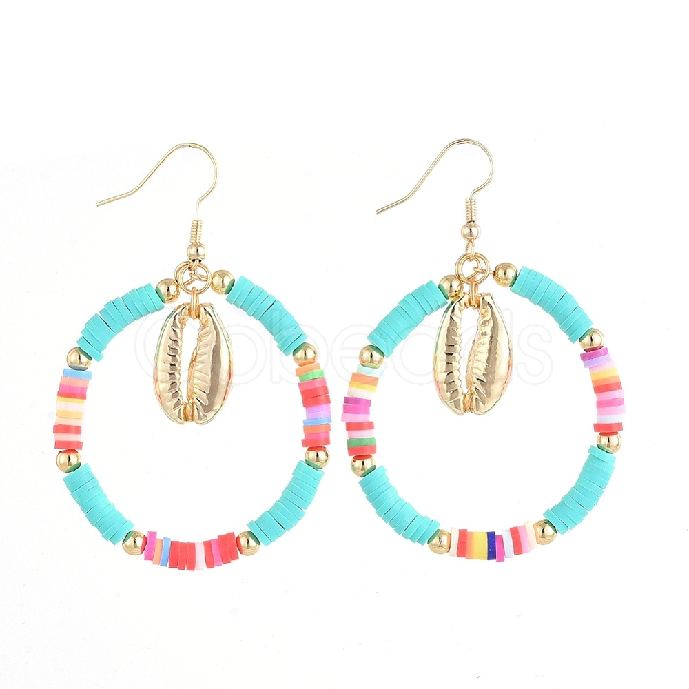 Cheap Handmade Polymer Clay Heishi Bead Dangle Earrings Online Store