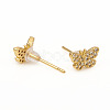 Brass Stud Earrings EJEW-L247-04G-2