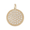 Brass Micro Pave Clear Cubic Zirconia Pendants X-KK-Z075-12G-1