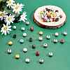 SUNNYCLUE 80Pcs 8 Colors Painted Natural Wood Beads WOOD-SC0001-34-4