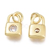 Brass Micro Pave Cubic Zirconia Charms KK-M206-32G-04-2