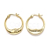 Brass Micro Pave Clear Cubic Zirconia Hoop Earrings EJEW-B006-01G-2