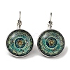 Flower Glass Leverback Earrings with Brass Earring Pins EJEW-Q798-01P-1