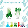 GOMAKERER 36Pcs 6 Colors Handmade Lampwork Beads LAMP-GO0001-10-2