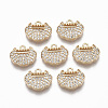 Brass Micro Pave Clear Cubic Zirconia Charms KK-R134-029-NF-1