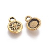 Tibetan Style Alloy Flat Round with Helm Pattern Charms TIBEP-EAAA013Y-AG-FF-1