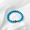 Synthetic Turquoise & Cross Stretch Bracelet TO4713-4-1