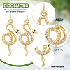 DICOSMETIC Brass Micro Pave Clear & Green Cubic Zirconia Pendants FIND-DC0001-63-4