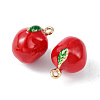 Brass Enamel Charms KK-G462-42LG-2