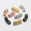 Brass Micro Pave Cubic Zirconia Tube Beads ZIRC-F038-06-FF-1