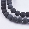 Natural Black Stone Bead Strands X-G-R193-01-6mm-3
