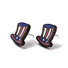 Independence Day Wood Stud Earrings EJEW-D108-01I-2