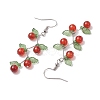 3 Pairs Fruit Gemstone & Acrylic Dangle Earrings EJEW-TA00472-5