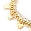 Butterfly Brass Glass Beads Card Paper Chain Bracelets BJEW-L696-016G-2