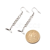 Tarnish Resistant Curb Chains with Charm Long Dangle Earrings EJEW-JE04963-6