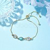 Resin & Glass Oval Links Slider Bracelets BJEW-JB10385-2