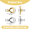 DICOSMETIC 60Pcs 2 Colors Alloy Heart Toggle Clasps FIND-DC0004-36-2