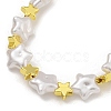 Rack Plating Brass & ABS Plastic Pearl Beads Star Beaded Necklaces for Women NJEW-C059-19G-2