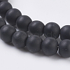 Synthetical Black Stone Beads Strands G-G508-7-3