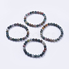Natural Indian Agate Beaded Stretch Bracelets BJEW-I253-8mm-11-2