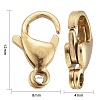 Ion Plating(IP) 304 Stainless Steel Lobster Claw Clasps X-STAS-H353-E-02G-4