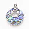 Natural Paua Shell Pendants KK-F751-G02-2