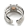 Natural Sunstone Adjustable Rings RJEW-K269-10P-02-3