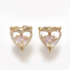 Brass Cubic Zirconia Charms KK-T050-06G-03-NF-1