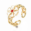 Brass Enamel Cuff Rings RJEW-N035-008-NF-5