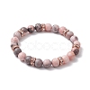 3Pcs 3 Colors 8.5mm Round Natural Pink Zebra Jasper Beaded Stretch Bracelets BJEW-JB10256-3