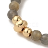 4mm Round Natural Labradorite Beaded Bracelets BJEW-P318-03G-04-2